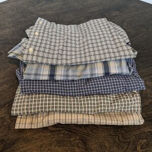 Lot of 5 Eddie Bauer Plaid Relaxed Cotton Shirts 4 Short 1 Long Sleeve XL Tall